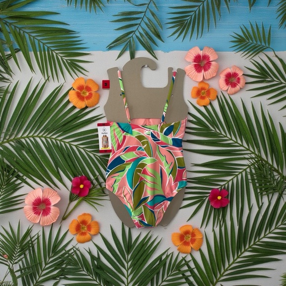 Hurley Women’s Graphic Leaf Citron One Piece Swimsuit NWT - Picture 3 of 3